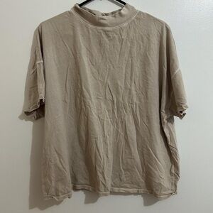 We The Free Beige Short Sleeve Tee